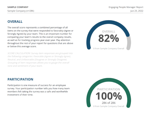 employee engagement survey (manager report)