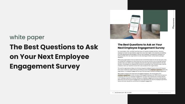 The Best Questions to Ask on Your Next Employee Engagement Survey whitepaper thumbnail