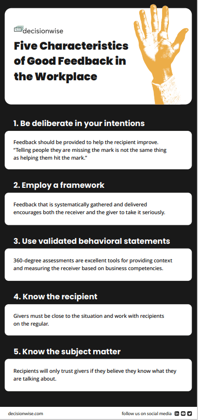 5 characteristics of good feedback