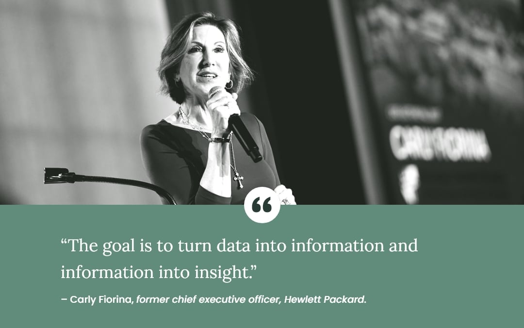 Quote and image of Carly Fiorina, former chief executive officer, Hewlett Packard.